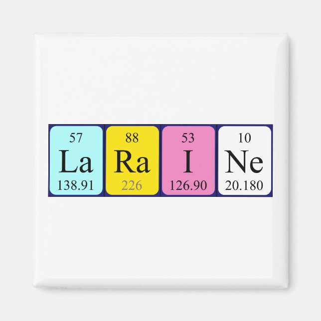 Laraine Perioine bord namn magnet (Framsidan)