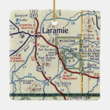 Laramie WY Vintage Karta
