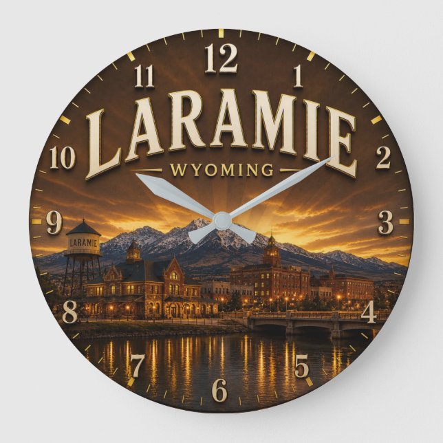 Laramie Wyoming Rocky Mountain Town Stor Klocka (Framsida)