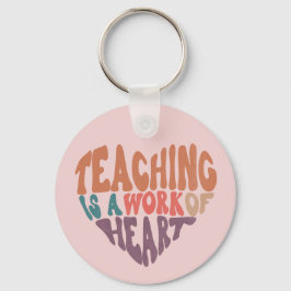 Lärande är ett Heart Lärares Heart Ord Art-arbete Nyckelring