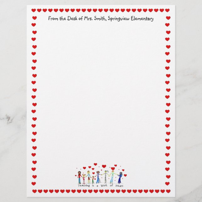 Lärande är ett hjärt-letterhead-arbete (Framsida)