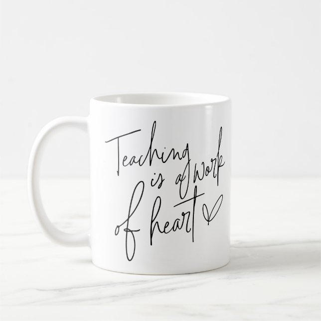 Lärande är ett hjärtearbete kaffemugg (Vänster)