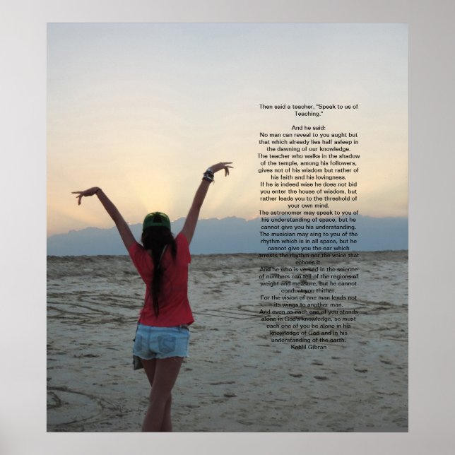 Lärande av Kahlil Gibran Poster (Framsidan)