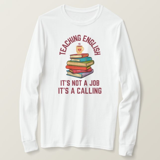 Lärande engelska är ett samtal | Engelsk lärare T Shirt (Design framsida)