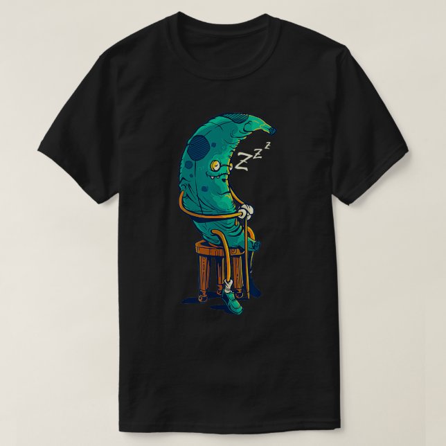 Lårande, gamla, gröna, bananbärare t shirt (Design framsida)