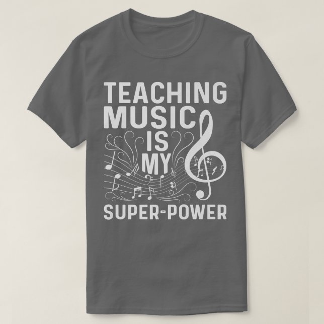 Lärande musik är min superPower Pianist-enhet T Shirt (Design framsida)