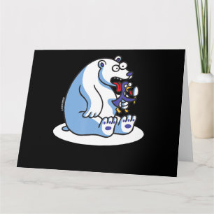 Lårande Polar Bear Penguin Ice Cream Animal Lover Kort