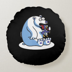 Lårande Polar Bear Penguin Ice Cream Animal Lover Rund Kudde