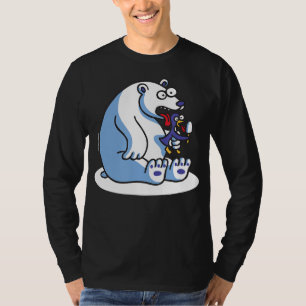 Lårande Polar Bear Penguin Ice Cream Animal Lover T Shirt