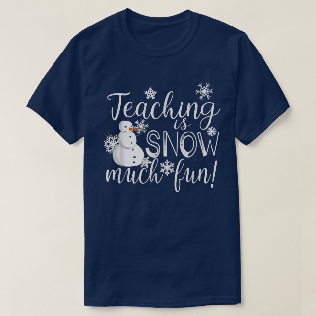 Lärandet är Snö mycket Roligt Vintern jul Julafton T Shirt (Design framsida)
