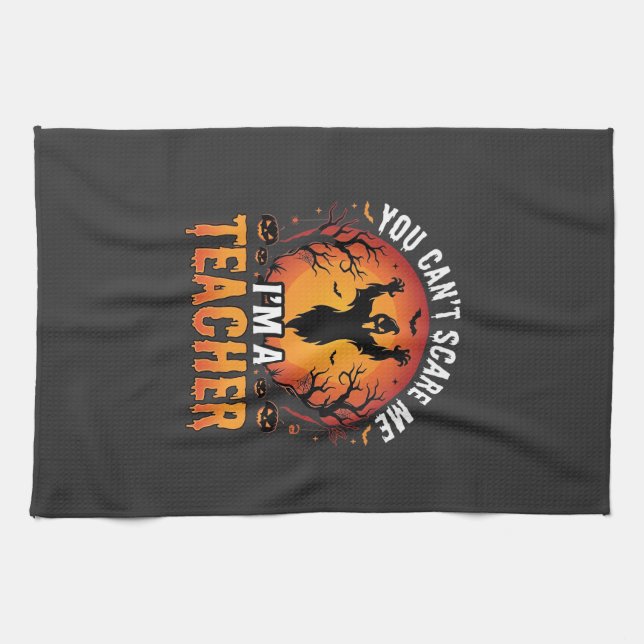 Lärar Halloween Kuslig Spöke Lärar Design_1 Kökshandduk (Horisontell)