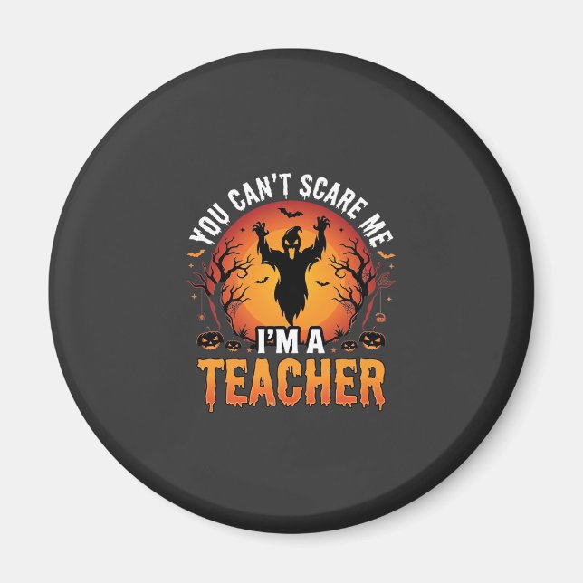 Lärar Halloween Kuslig Spöke Lärar Design_1 Magnet (Framsidan)