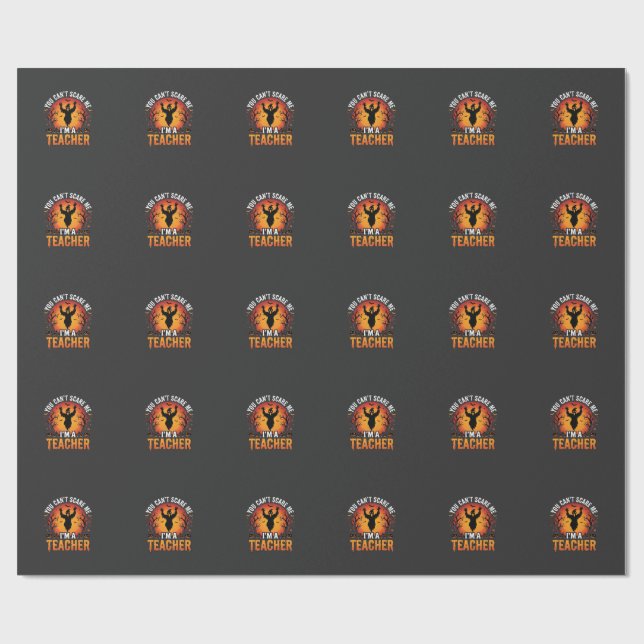 Lärar Halloween Kuslig Spöke Lärar Design_1 Presentpapper (Platt)