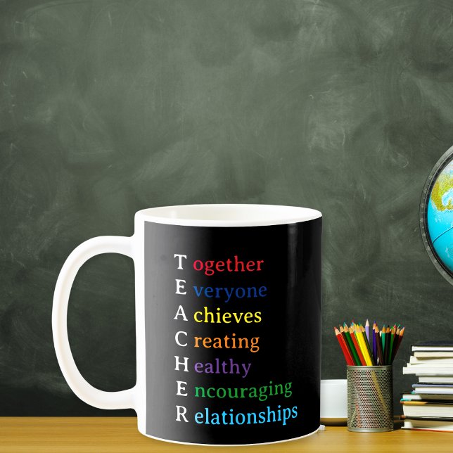 Lärarakronymen Roligt Lärarbedömning Kaffemugg (Teacher Acronym Fun Teacher Appreciation Coffee Mug)