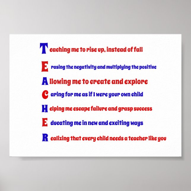 Lärarakrostisk dikt poster (Framsidan)