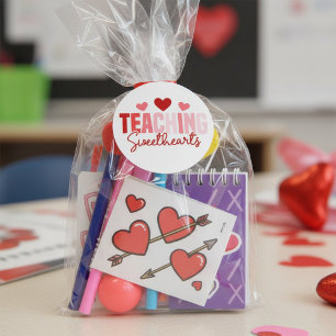 Lärarälskare Lärarvalentin-klistermärke Runt Klistermärke