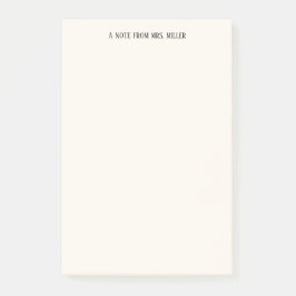 Läraranteckning för enkel Elegant Personlig Post-it Block