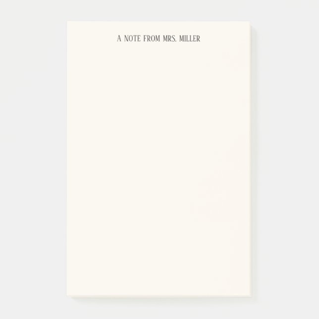 Läraranteckning för enkel Elegant Personlig Post-it Block (Framsida)