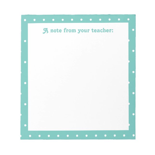 Läraranteckning från Mönster i färglösa streck Anteckningsblock (Framsida)