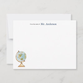 Läraranteckningskort för Personlig med Globe Tack Kort
