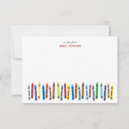 Läraranteckningskort för Personlig med Vax-färgnin Tack Kort