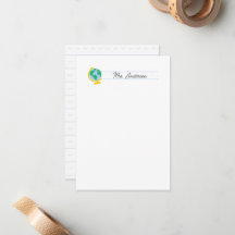 Läraranteckningskort Stationery Cute Globe History