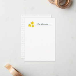 Läraranteckningskort Stationery Cute Guld Stars Anteckningskort