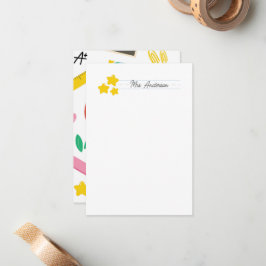 Läraranteckningskort Stationery Cute Guld Stars Anteckningskort