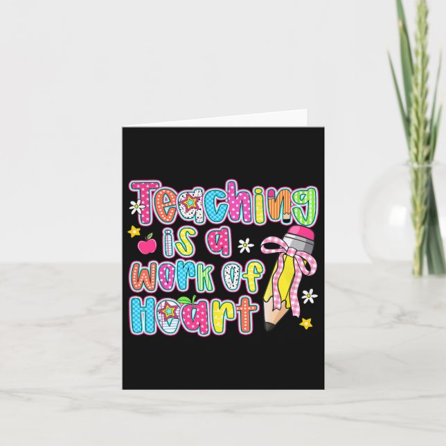 Lärararbete är ett arbete som utförs av en hjärt-  kort (Framsida)