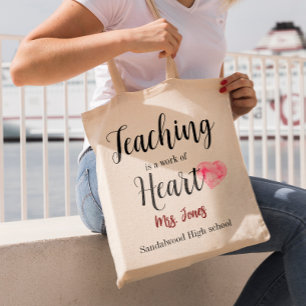 Lärararbete är ett av Heart School Lacher Photo Tygkasse