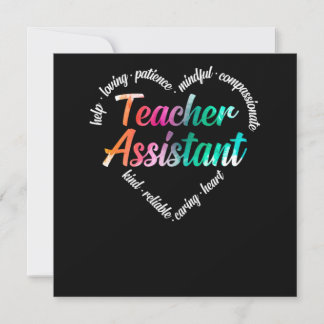 Lärarassistent Lärare Assistant Heart Ord Clo Inbjudningar