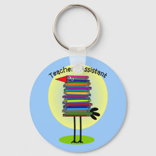 Lärarassistenten "Bok Bird" Design Nyckelring