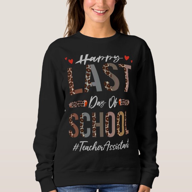Lärarassistenten Lycklig förra dagen, leopar T Shirt (Framsida)