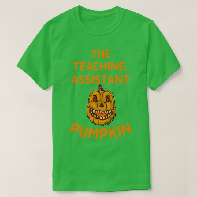 Lärarassistenten Pumpkin Funny Halloween Cos T Shirt (Design framsida)