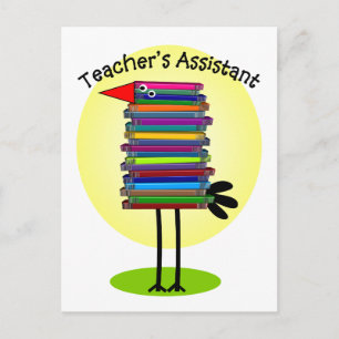 Lärarassistentens Bok-fågeldesign Vykort
