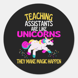 Lärarassistenterna Unicorn Teacher är magiska Runt Klistermärke