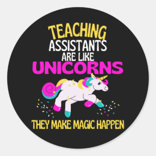 Lärarassistenterna Unicorn Teacher är magiska Runt Klistermärke