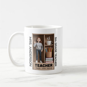 Läraråtgärd Figur AI Boxed Doll Stil 3D Kaffemugg