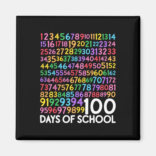 Lärarbarnens dag 100 dagar för matematik magnet (Framsidan)