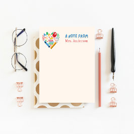 Lärarbedömning Retro Heart Apple-Anpassningsbar Anteckningsblock