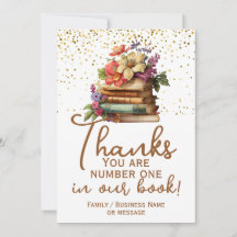 Lärarbibliotekarie Tack Bok Card