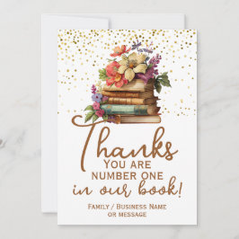 Lärarbibliotekarie Tack Bok Card