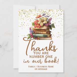 Lärarbibliotekarie Tack Bok Card