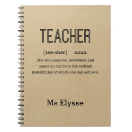 Lärarböcker - Rustic Kraft Definition Anteckningsbok