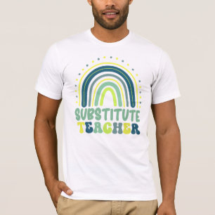 Lärarboho rainbow retro grönt blue t shirt