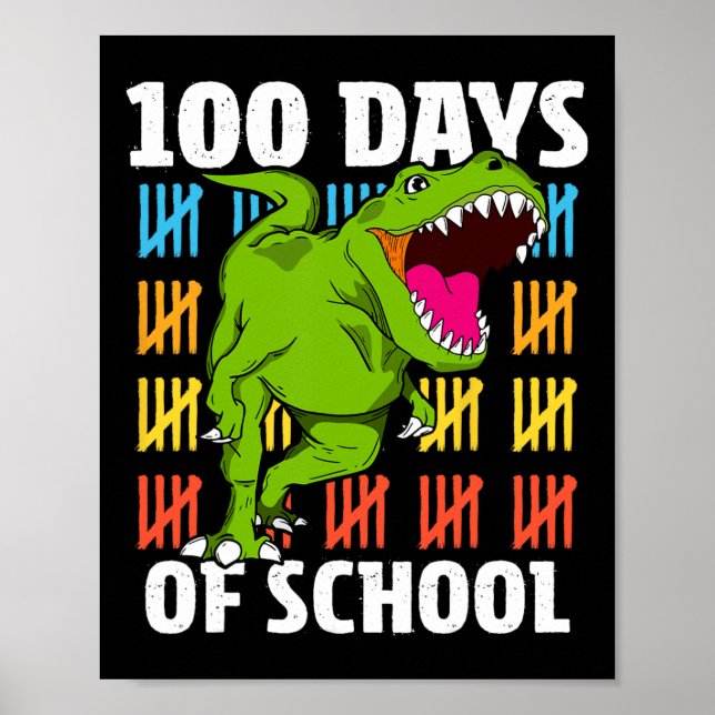 Lärarbojor Kids Dinosau under 100 dagar Poster (Framsidan)