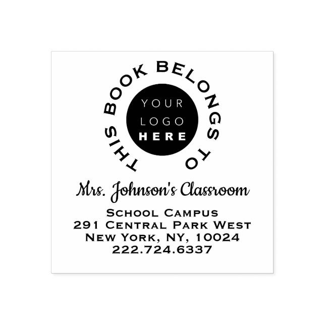 Lärarbokmärkets Logotyp Adress Namn Stämpel (Tryck)