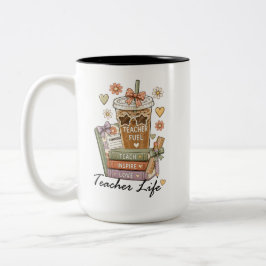 Lärarbränsle Kaffe Böcker Lärarliv Två-Tonad Mugg