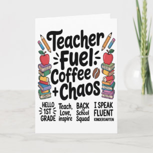 Lärarbränsle Kaffe Kaos Rolig Ck Till Skola Tee 1 Kort