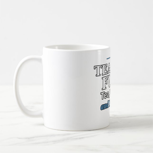 Lärarbränsle: Te, kakor och halvtids-mugg Kaffemugg (Vänster)